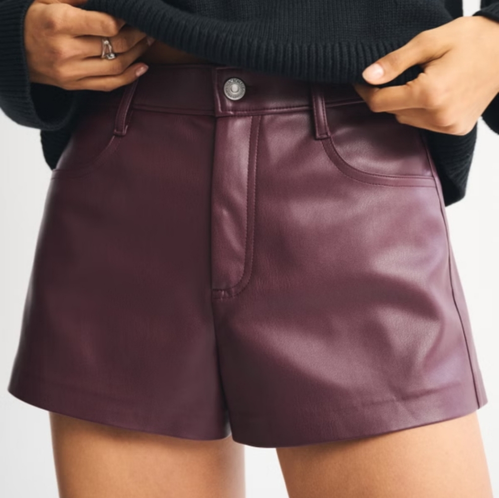 High Rise Vegan Leather Micro Short